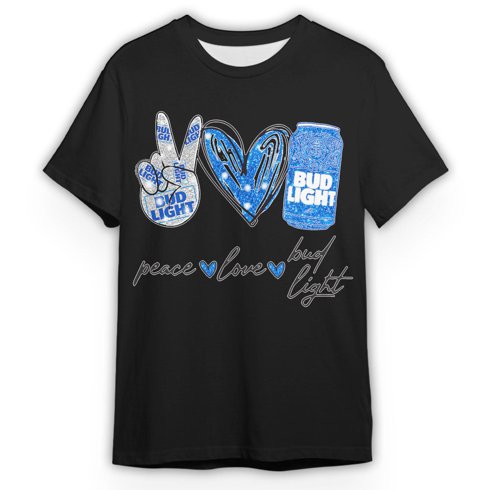 Peace love and Bud Light Beer diamond shirt